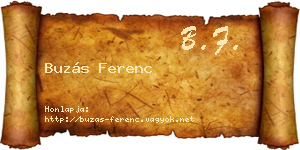 Buzás Ferenc névjegykártya