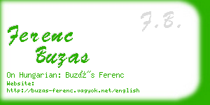 ferenc buzas business card